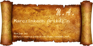 Marczinkech Arikán névjegykártya